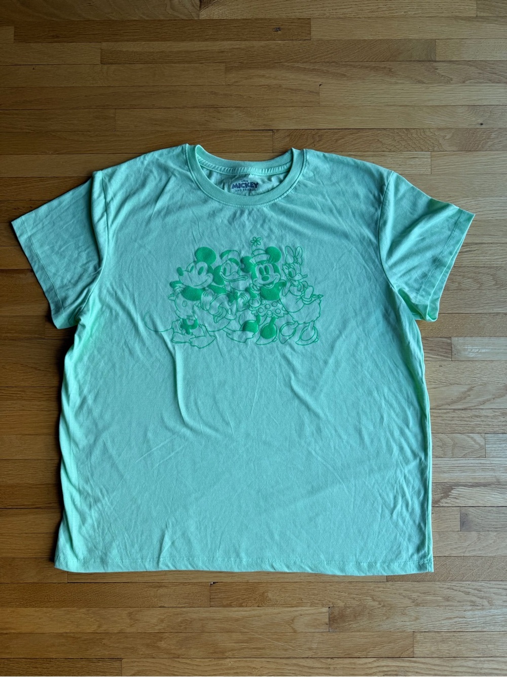 Disney Light Green Mickey & Friends Graphic Tee - Mickey, Minnie, Daffy, Daisy
